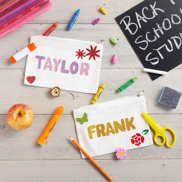 Canvas Pencil Case Pouch Set - 12-Pack, 8 x 6 in, Off White - Canvas Zip Pouches - Picture 4 of 9